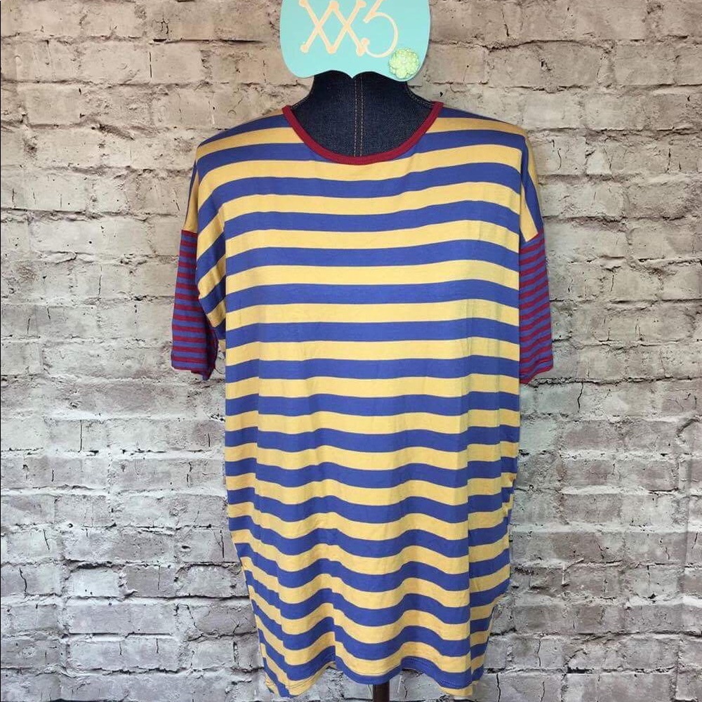 NWT LuLaRoe Irma XXS Striped Design Tunic Shirt